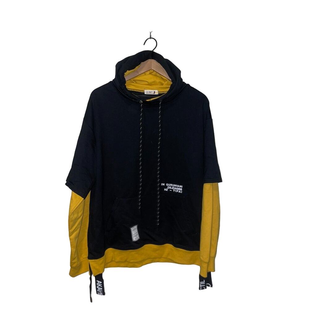Black Fashion Gurunvani GV Black Yellow Hoodie Outerwear XL X-Large